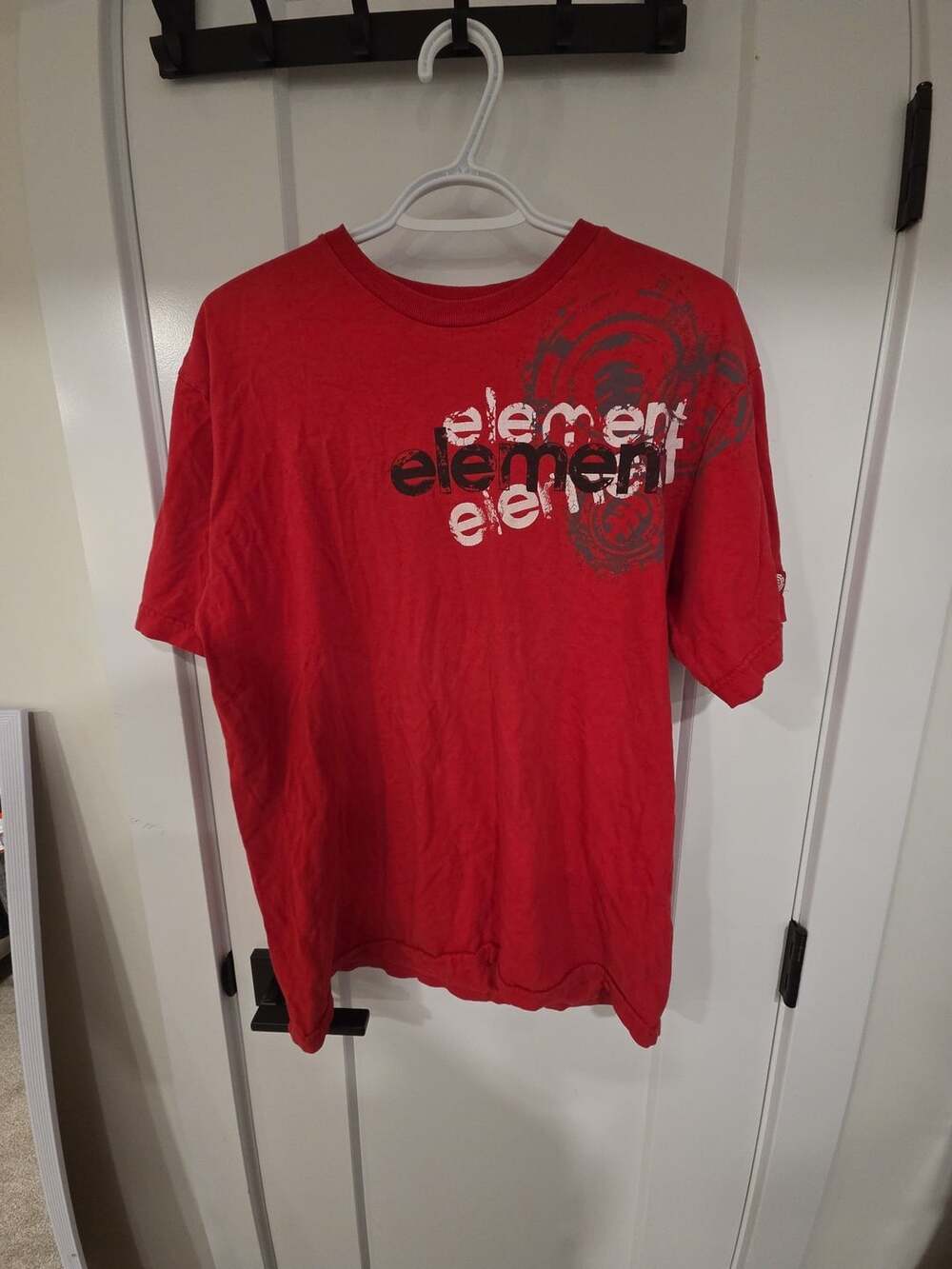 Y2K Vintage Element T-Shirt Large Red Logo Graphic Skateboarding Tee
